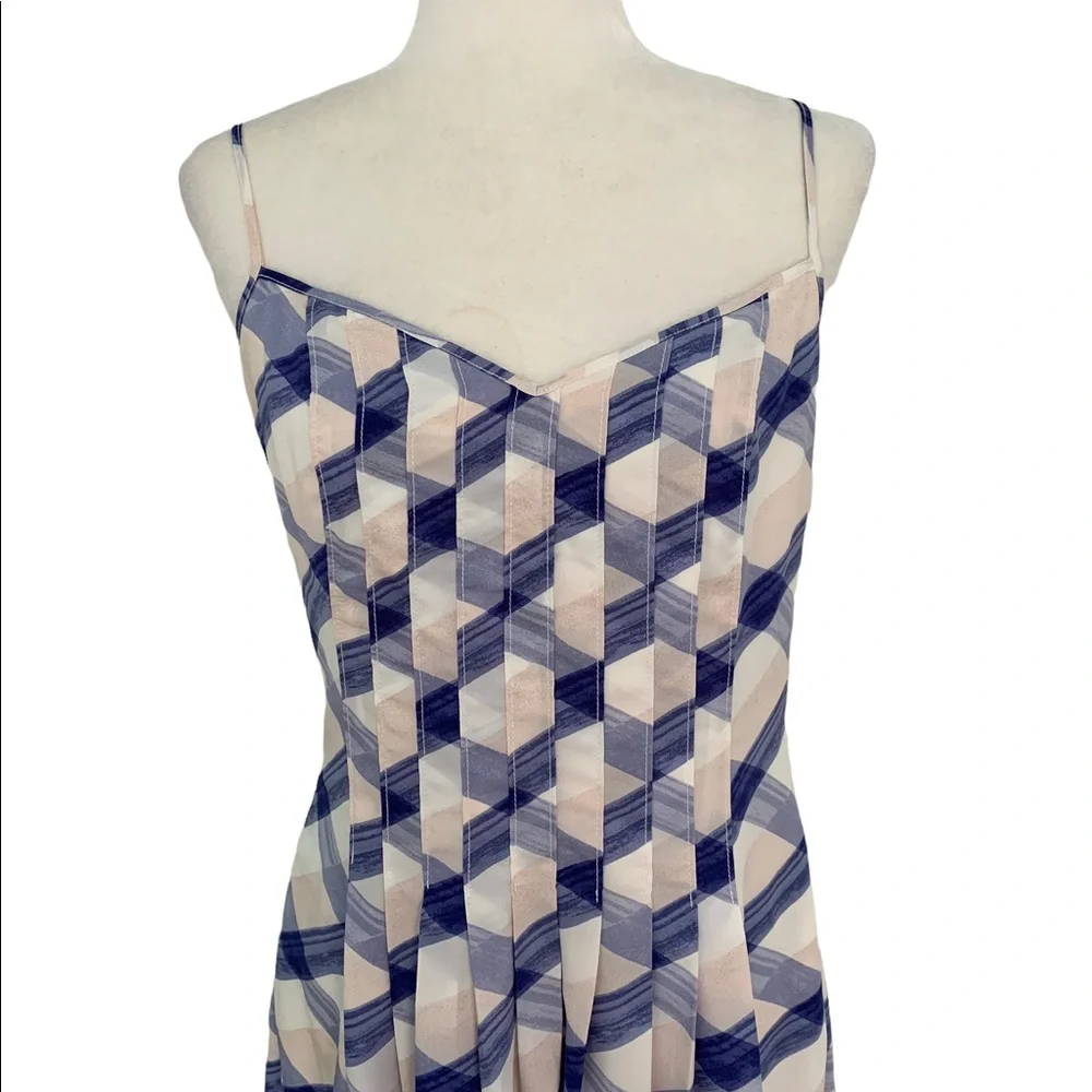 Banana Republic Blue and White Criss Cross Print Strappy Midi Dress | Size 6 - Picture 4 of 12